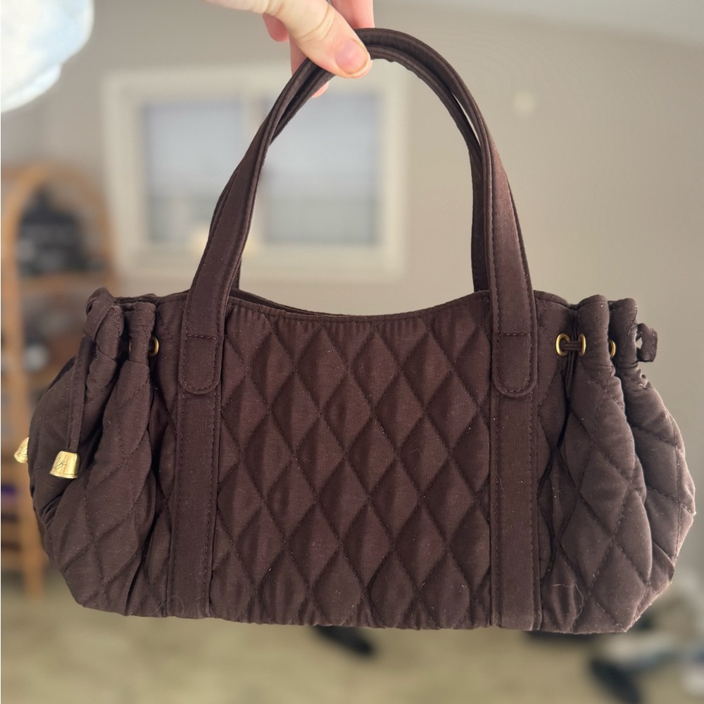 Vera Bradley Chocolate Quilted Shoulder Bag with Bows
